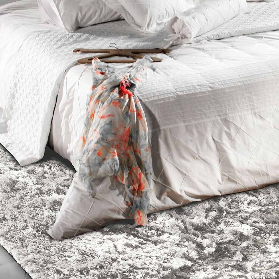 Tapete Tufting Show Bale Retangular Polipropileno 200x250 cm Prata