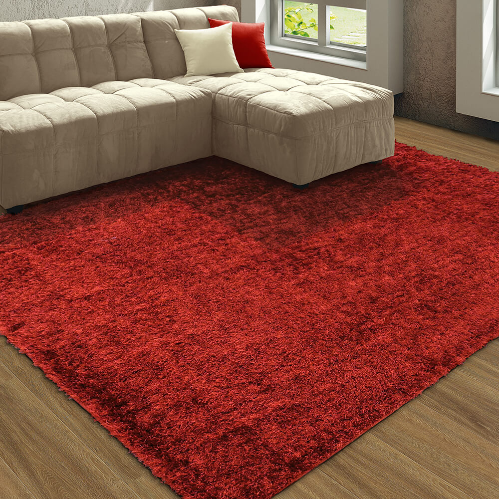Tapete de Sala Peludo Belmont Vermelho 0,50X0,80M