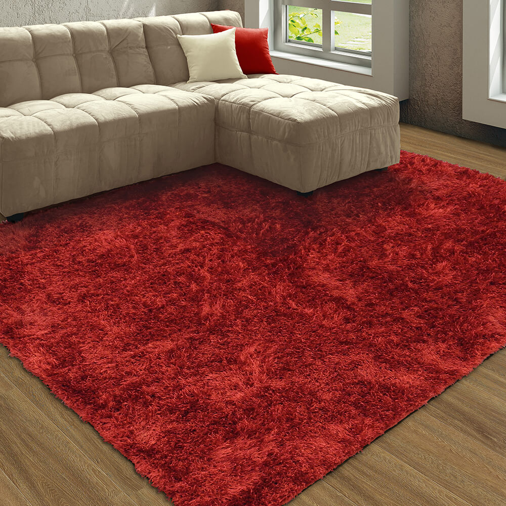 Tapete de Sala Peludo Belmont Vermelho 0,50X0,80M