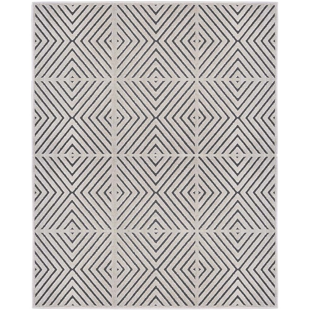 Tapete para Sala Chevron Quadros Cinza 2,00X2,50M