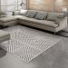 Tapete para Sala Chevron Quadros Cinza 2,00X2,50M
