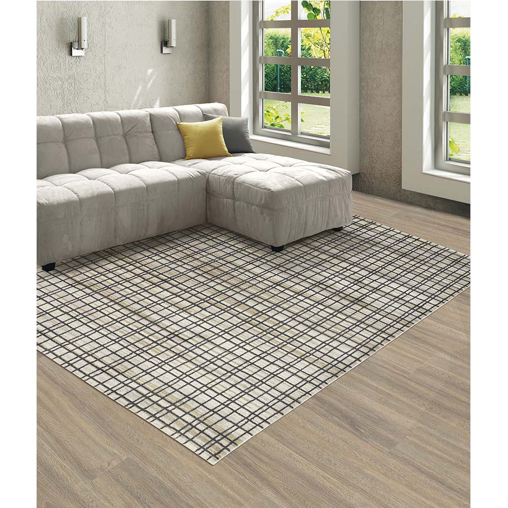 Tapete para Sala Classe A Xadrez Bege 2,00X2,90M