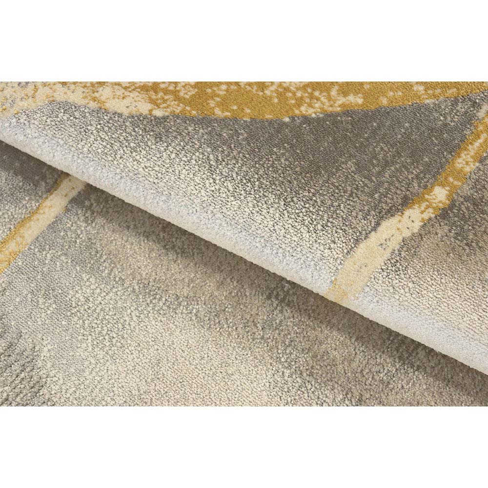 Tapete para Sala Detalhe Dourado Bege-Amarelo 2,00X2,90M