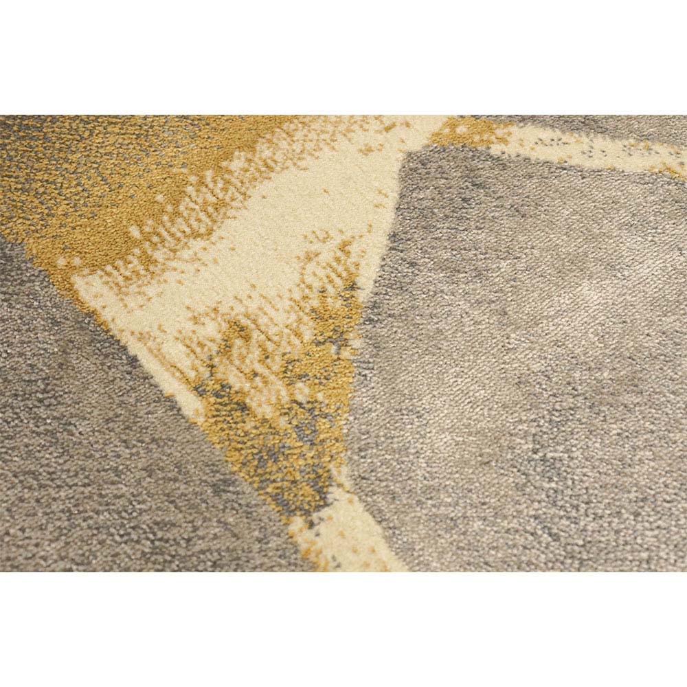 Tapete para Sala Detalhe Dourado Bege-Amarelo 2,00X2,90M