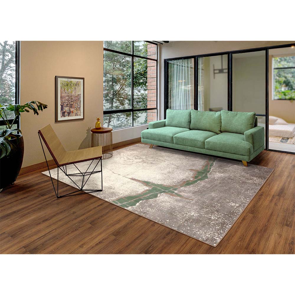 Tapete para Sala Detalhe Musgo Marrom-Verde 1,50X2,00M