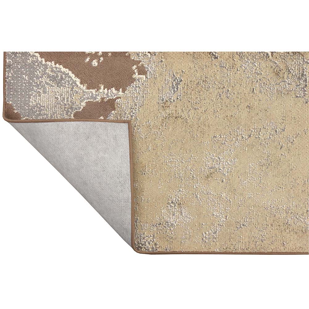 Tapete para Sala Detalhe Renda Marrom-Bege 2,00X2,90M