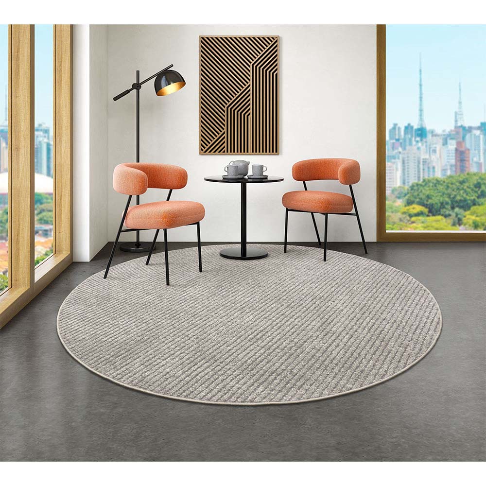 Tapete para Sala Mariana Prata 1,90M Redondo - São Carlos