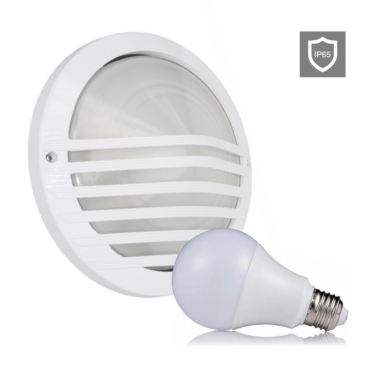 Arandela Taschibra Tartaruga TTC02 Alumínio C/ Lâmpada E27 Bivolt 6500K Luz Fria