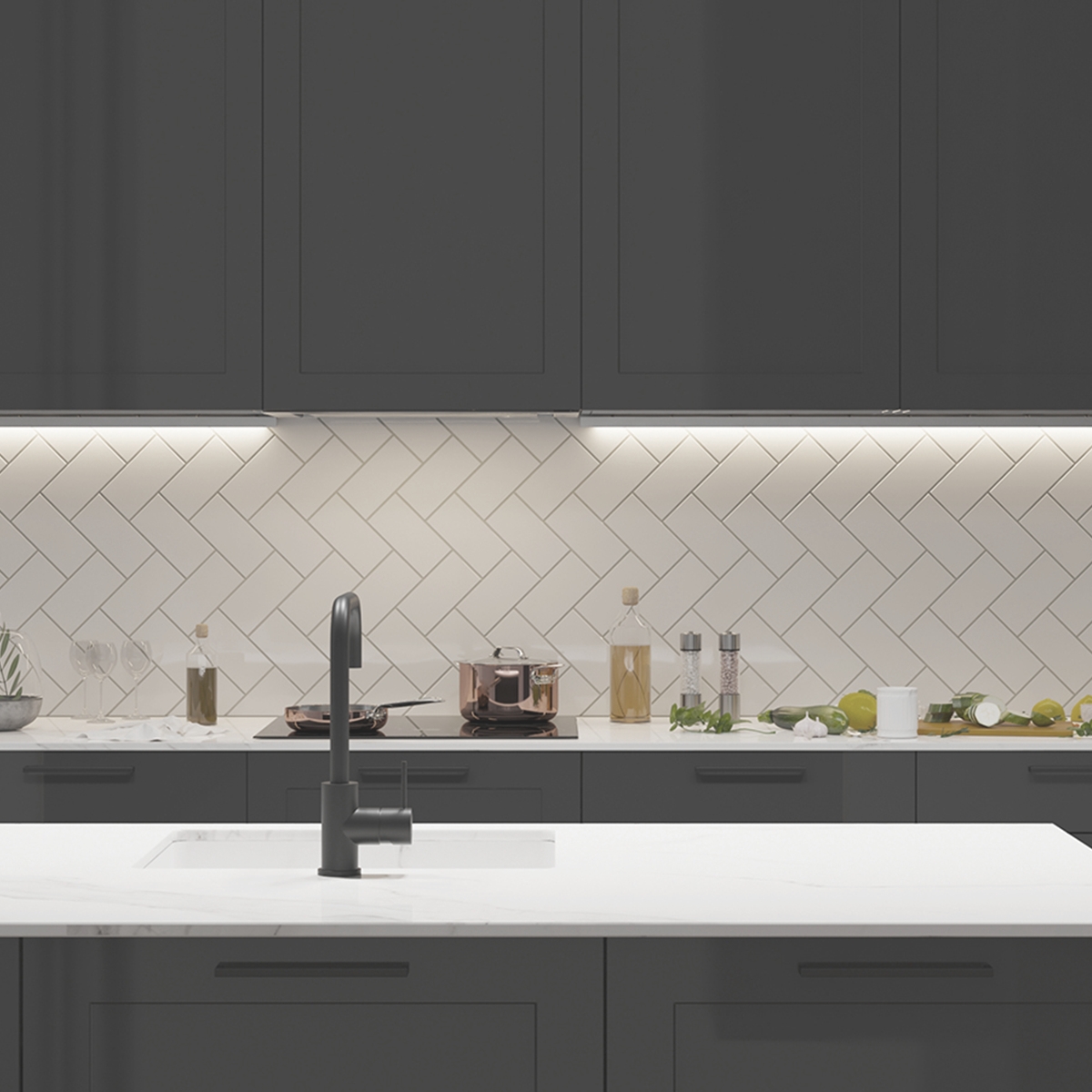 Perfil de Sobrepor Taschibra Para Fita de Led Vertex 20 Com 3 Metros Branco