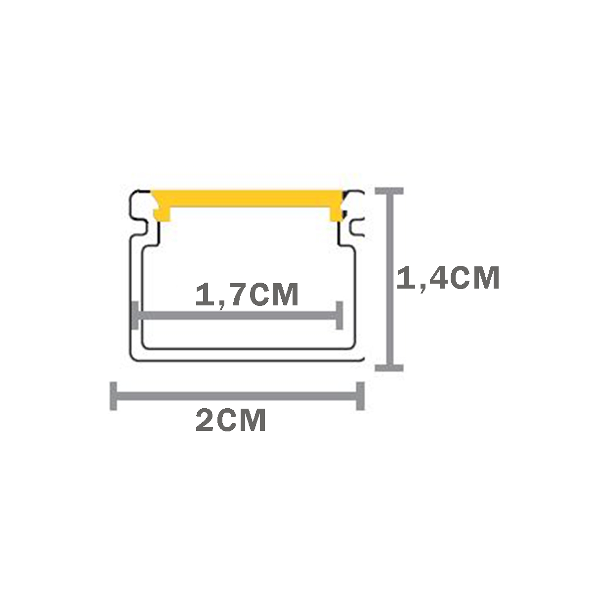 Perfil de Sobrepor Taschibra Para Fita de Led Vertex 20 Com 3 Metros Branco