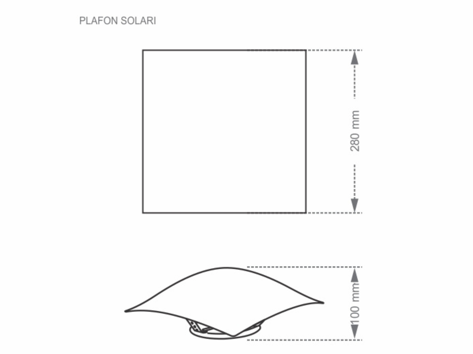 Plafon Solari E-27 Quadrado Saco Plast Branco Taschibra