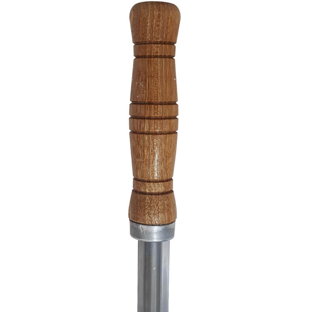 6 Espetos Churrasco 85cm Simples Aço Inox Churrasqueira