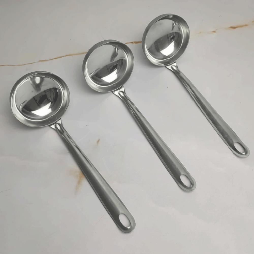 Conjunto 3 Concha de Inox para Sopa Feijão ou Molho Utensílio Cozinha Taumer