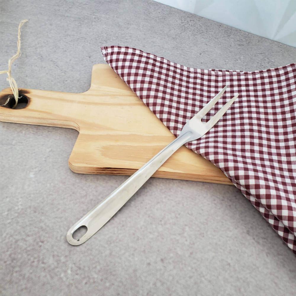 Garfo Trinchante Grande para Churrasco Utensílio para Carne Aço Inox Taumer