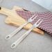 Kit 2 Garfos Trinchante Para Churrasco 24cm Grande de Cortar Carne Cozinha Inox Taumer