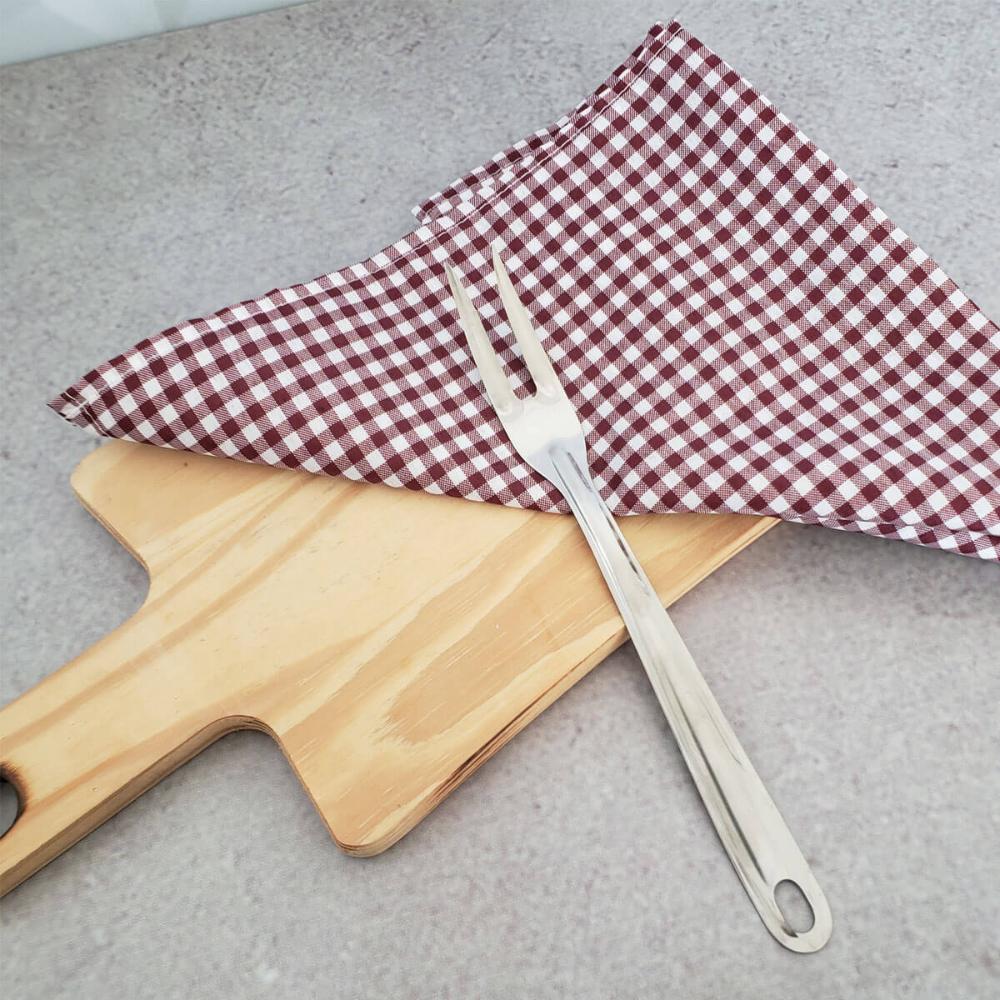 Kit 2 Garfos Trinchante Para Churrasco 24cm Grande de Cortar Carne Cozinha Inox Taumer