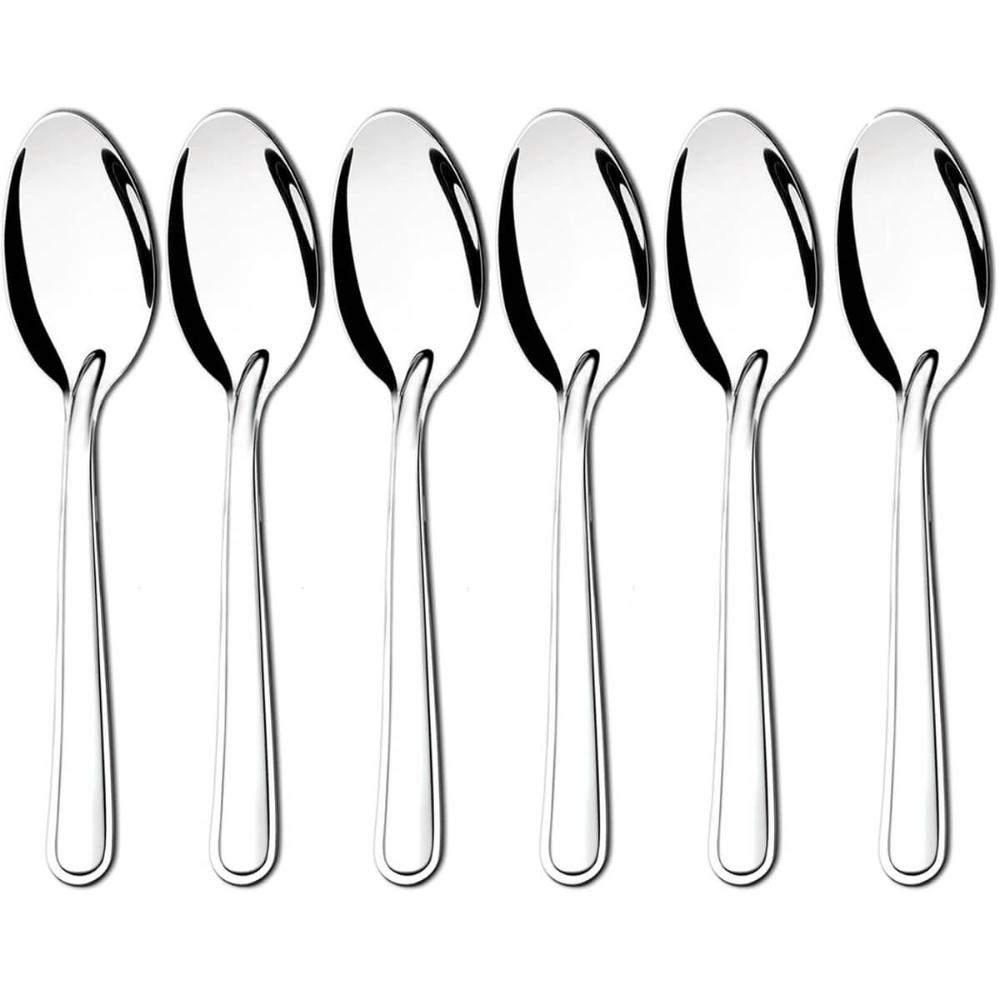 Kit 6 Colheres Grandes de Inox para Servir Arroz Molhos para Hotéis Restaurantes Taumer