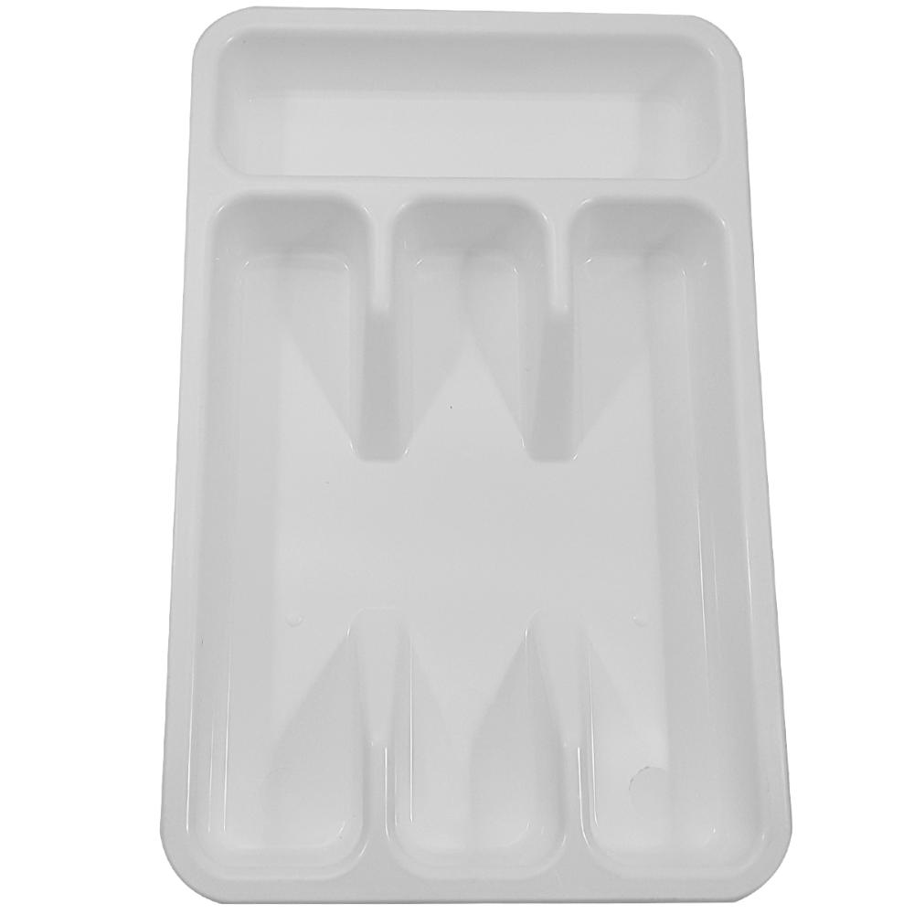 Porta Separador Quatro Divisor De Talher Organizador Gaveta Branco
