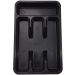 Porta Separador Quatro Divisor De Talher Organizador Gaveta Preto