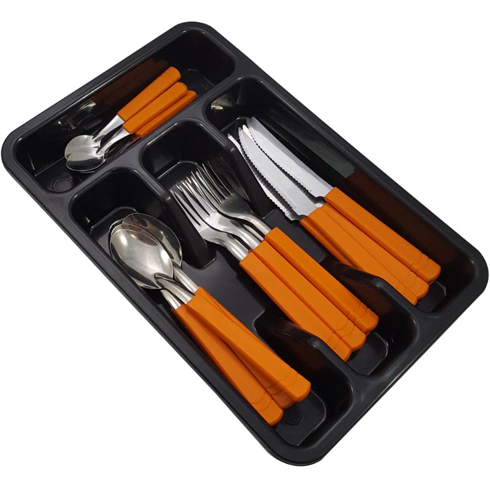 Porta Separador Quatro Divisor De Talher Organizador Gaveta Preto