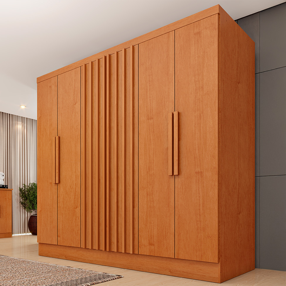 Guarda-Roupa Casal Itaperuna 6 Portas 4 Gavetas Cinamomo
