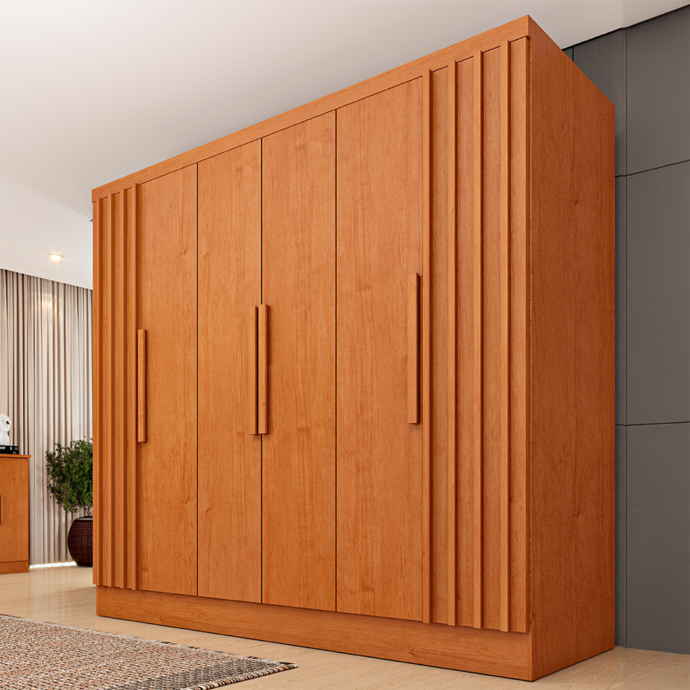 Guarda-Roupa Casal Itaperuna 6 Portas 4 Gavetas Cinamomo