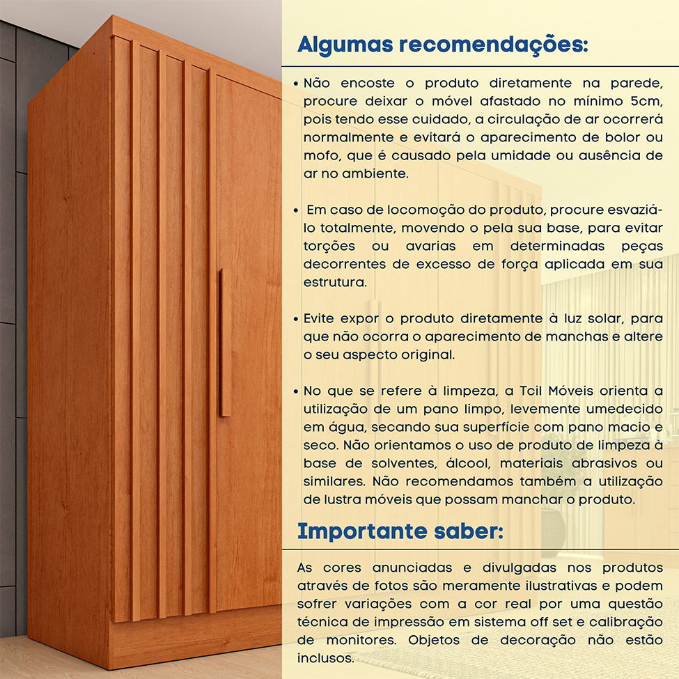 Guarda-Roupa Casal Itaperuna 6 Portas 4 Gavetas Cinamomo