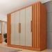 Guarda-Roupa Casal Itaperuna 6 Portas 4 Gavetas Cinamomo e Off White