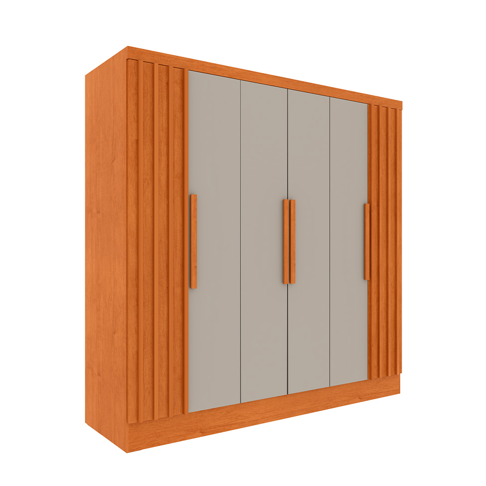Guarda-Roupa Casal Itaperuna 6 Portas 4 Gavetas Cinamomo e Off White