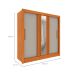 Guarda-Roupa Casal Ripado com Espelho Paraty Flex 3 Portas 4 Gavetas Cinamomo e Off White