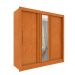 Guarda-Roupa Casal Ripado com Espelho Paraty Flex 3 Portas 4 Gavetas Cinamomo e Off White