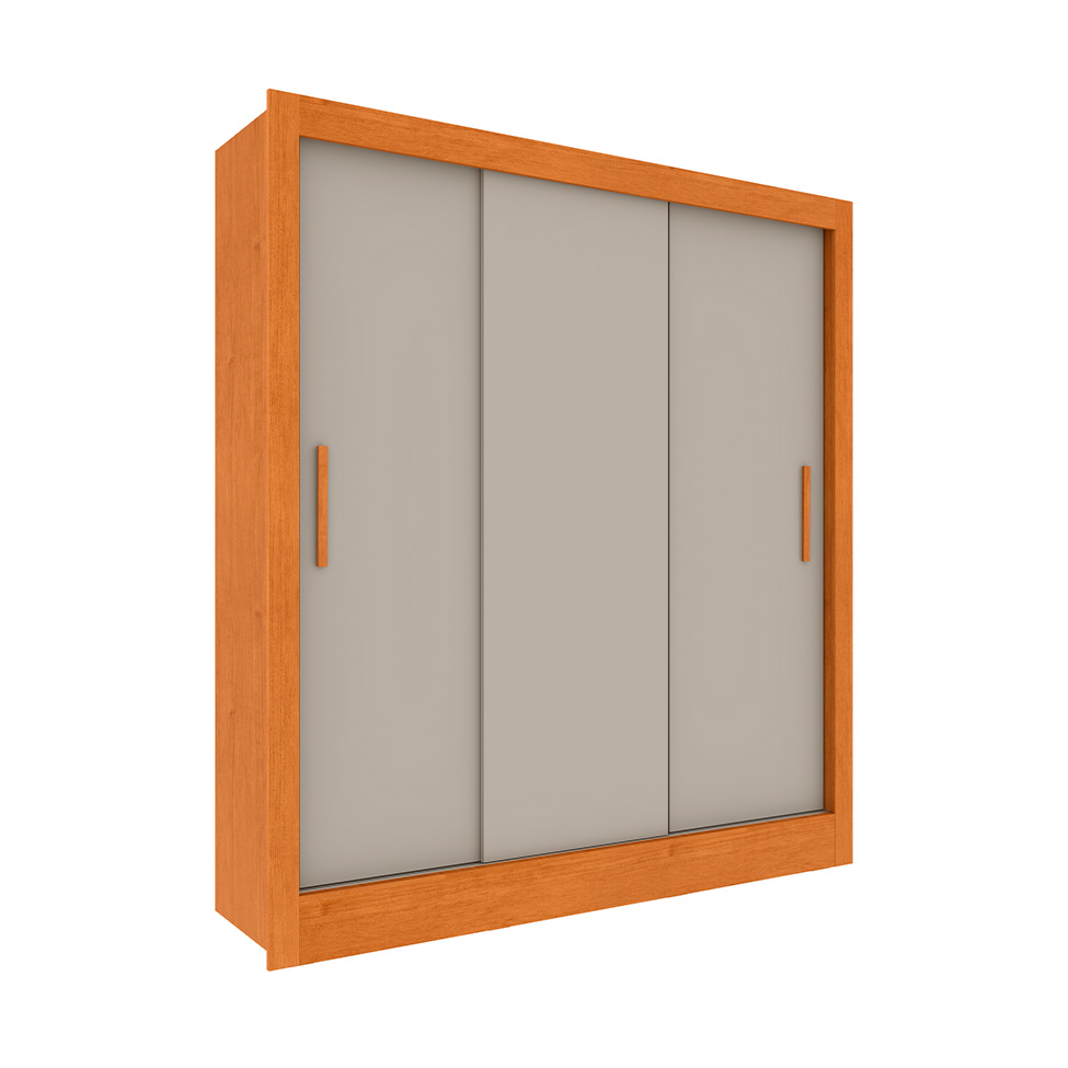 Guarda-Roupa Casal Vitoria Flex 3 Portas 4 Gavetas Cinamomo e Off White