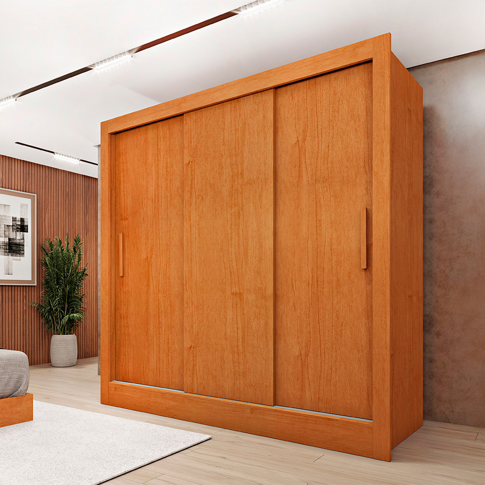 Guarda-Roupa Casal Vitoria Flex 3 Portas 4 Gavetas Cinamomo e Off White