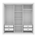 Guarda-Roupa Casal com Espelho Vitoria 3 Portas 4 Gavetas Neve