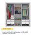 Guarda-Roupa Casal com Espelho Vitoria 3 Portas 4 Gavetas Neve