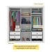 Guarda-Roupa Casal com Espelho Vitoria 3 Portas 4 Gavetas Neve