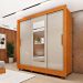 Guarda-Roupa Casal com Espelho e Pés Vitoria Flex 3 Portas 4 Gavetas Cinamomo e Off White