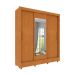 Guarda-Roupa Casal com Espelho e Pés Vitoria Flex 3 Portas 4 Gavetas Cinamomo e Off White
