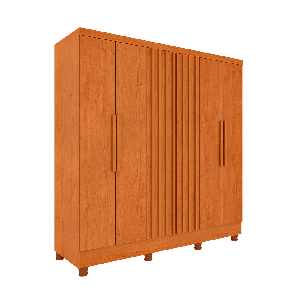 Guarda-Roupa Casal com Pés Itaperuna 6 Portas 4 Gavetas Cinamomo