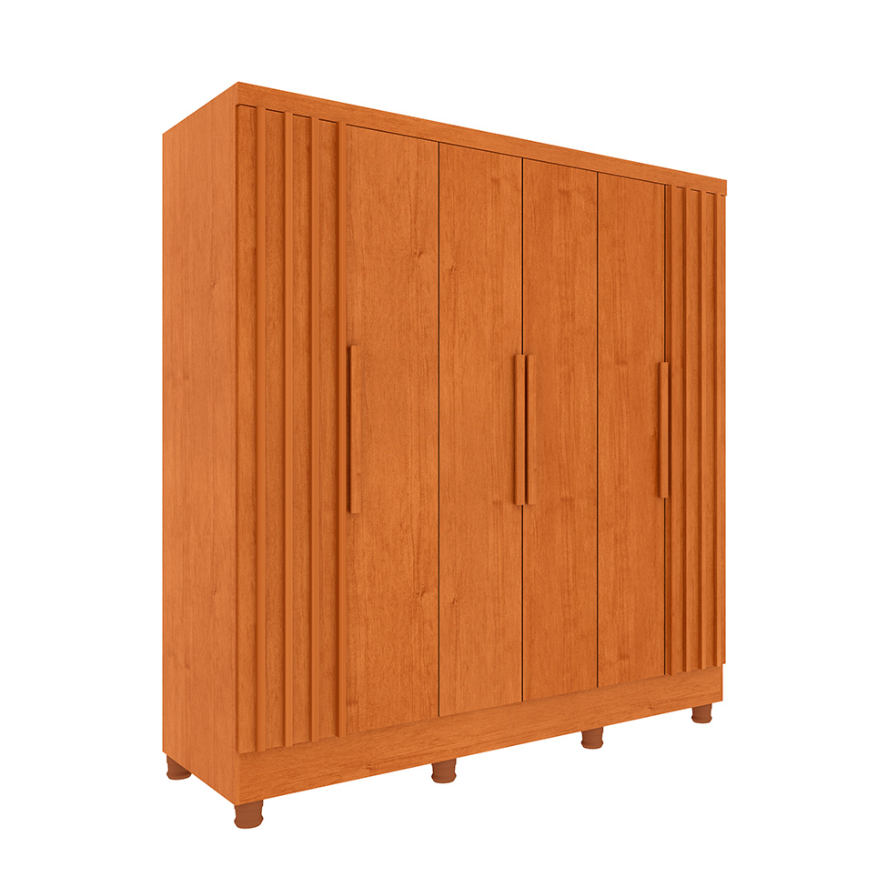 Guarda-Roupa Casal com Pés Itaperuna 6 Portas 4 Gavetas Cinamomo