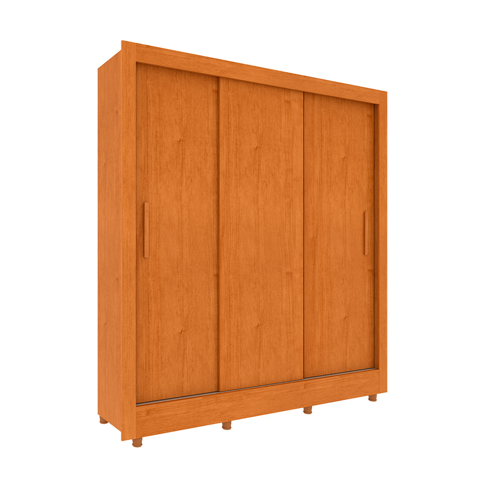 Guarda-Roupa Casal com Pés Vitoria Flex 3 Portas 4 Gavetas Cinamomo e Off White