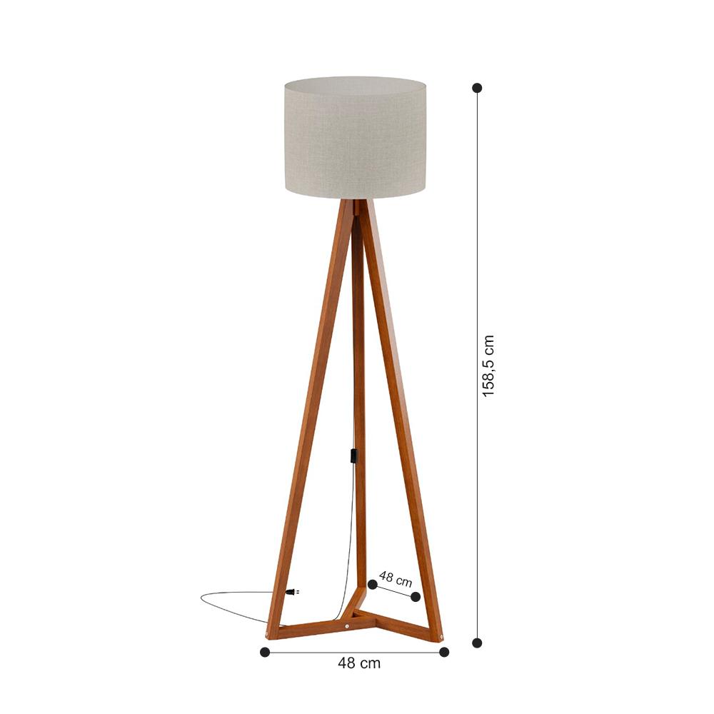 Abajur de Chão com Cúpula Nero Off White Nature 2 Unidades