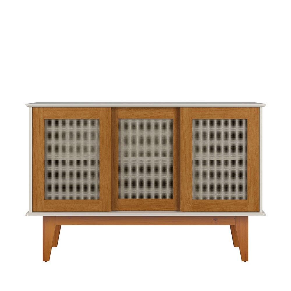 Aparador Buffet Detroit 03 Portas Off White/Nature - Tebarrot