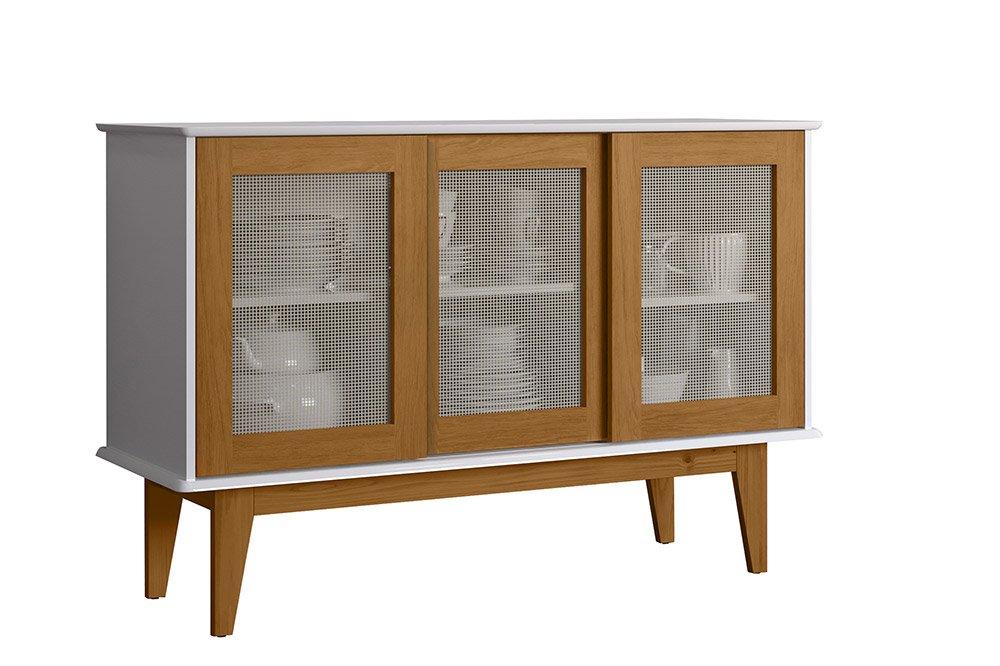 Aparador Buffet Detroit 3 Portas Branco/Nature - Tebarrot