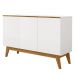 Balcao Buffet Ares 3 Portas 122 cm Branco Nature Tebar