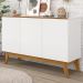 Balcao Buffet Ares 3 Portas 122 cm Branco Nature Tebar