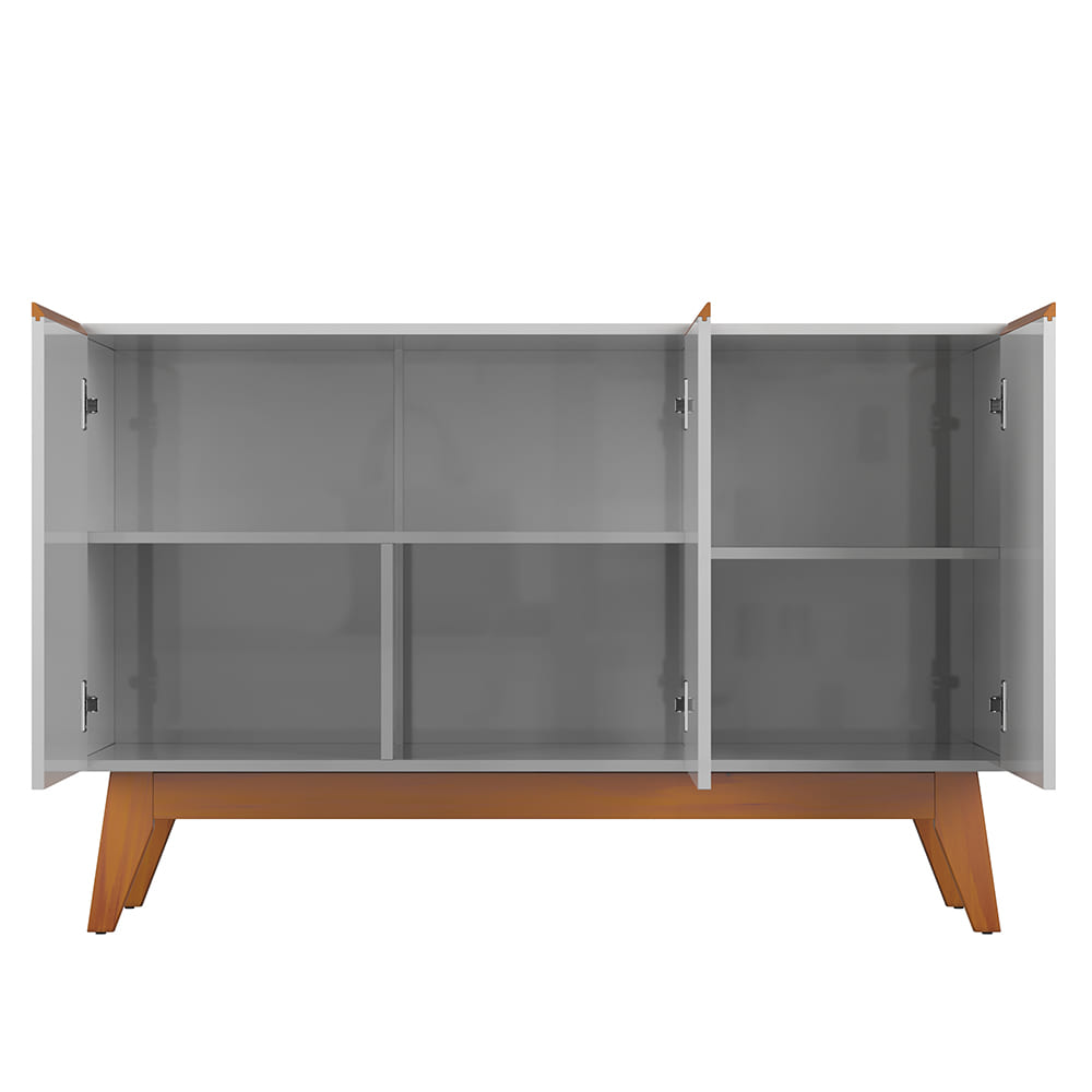 Balcao Buffet Ares 3 Portas 122 cm Branco Nature Tebar