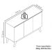 Balcao Buffet Ares 3 Portas 122 cm Off White Nature Tebar