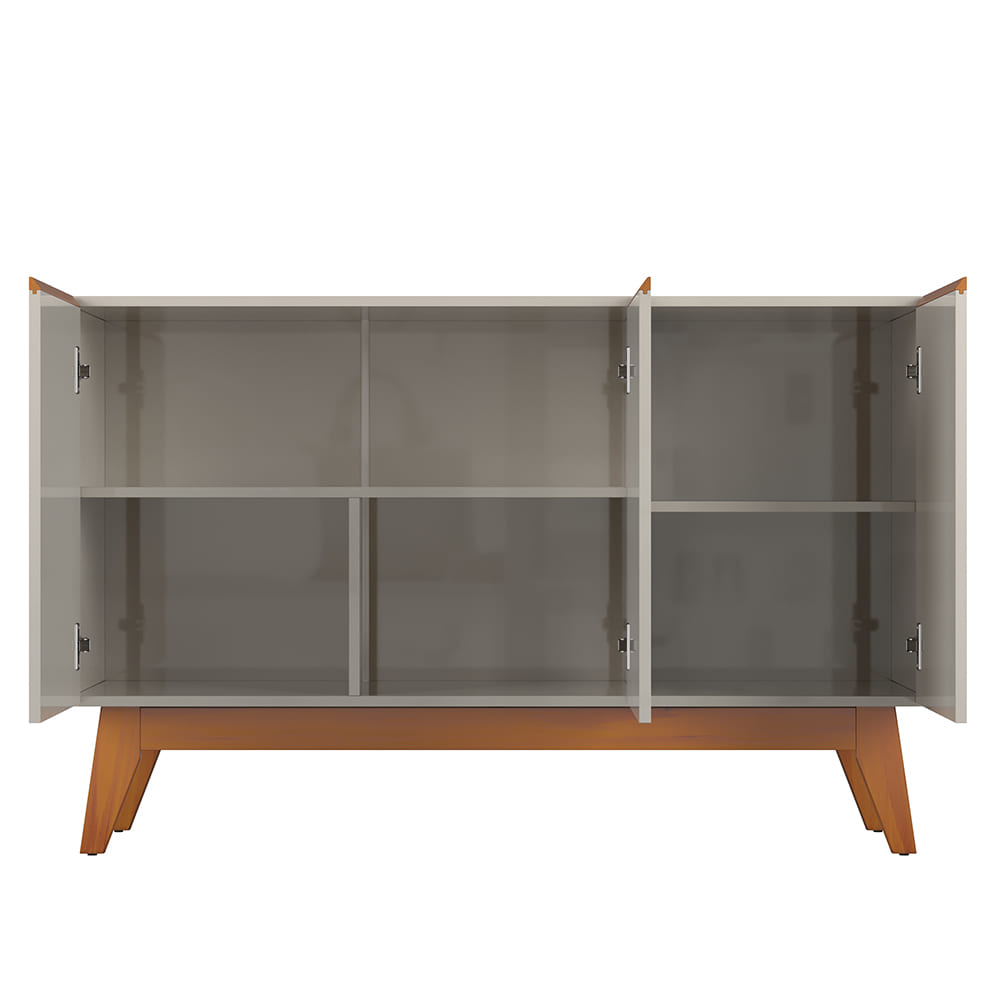 Balcao Buffet Ares 3 Portas 122 cm Off White Nature Tebar