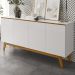 Balcao Buffet Ares 4 Portas 161 cm Branco Nature Tebar